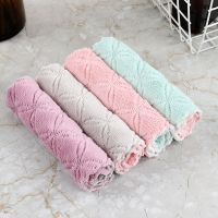 擦桌子抹布吸水不掉毛加厚擦地板家具厨房家务清洁巾不沾油洗碗布 [16x27波浪边]三条装