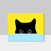 diy数字油画儿童卡通动漫填色手工手绘画幼儿园画班皮卡丘哆啦A梦 Q318 20*30绷好内框