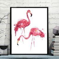 diy数字油画唯美动物可爱萌宠手工数码填色减压装饰挂画 猫咪聚会 576新火烈鸟 40*50厘米画布(无内框)