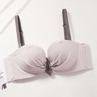 性感无痕内衣女小胸聚拢无钢圈薄款文胸套装上托收副乳防下垂胸罩 粉色(单件) 32/70AB(通杯)