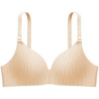 小胸平胸专用文胸聚拢内衣女无钢圈内裤学生少女大胸显小薄款胸罩 肤色(单件) 32/70AB(通杯)