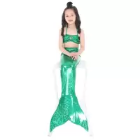 美人鱼尾巴 女童美人鱼裙子公主比基尼服装游泳衣 儿童美人鱼泳衣 JPB绿色特价 110