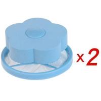 洗衣机过滤网袋除毛器漂浮万能通用吸去毛发清洁过滤器神器洗衣袋 [梅花2个装]蓝色