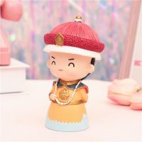 中国风小礼物纪念品古风文创意可爱皇上皇后宫廷娃娃摆件蛋糕装饰 迷你宫廷皇帝