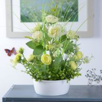 假花装饰客厅小清新花束仿真花盆栽茶几摆件室内房间摆设会议桌花 森系茶苞白绿