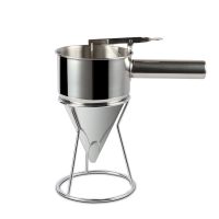 不锈钢漏斗连架子锥形漏斗面糊漏斗可控制漏斗章鱼小丸子工具套餐 漏斗一套