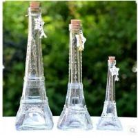 巴黎埃菲尔铁塔玻璃瓶透明许愿瓶木塞漂流瓶生日创意情人节礼物 小号塔