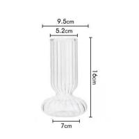 北欧简约创意玻璃花瓶透明水养插花瓶玫瑰百合花客厅摆件花器 透明