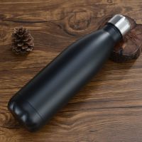 可乐瓶保温杯不锈钢304大容量韩版潮流保龄球水瓶子男女学生便携 黑色 350ml