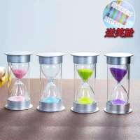 沙漏计时器儿童防摔20/30/60分钟半一小时学生吃饭时间礼物流沙瓶 银盖蓝沙 三分钟笑脸[送笑脸]