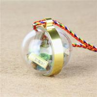 透明亚克力嘎乌盒吊坠楞严咒项链挂件可装甘露丸舍利子护身符 嘎乌盒[带楞严咒]五色绳子送钛钢链