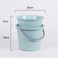 桶盆套装家用水桶宿舍脸盆洗衣桶学生储水带盖洗澡圆桶加厚塑料桶 浅绿-普通小号三件套-桶+盆+盖