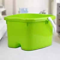 [送父母]按摩泡脚桶加厚足浴桶手提塑料泡脚桶家用洗脚盆带按摩 矮款带按摩珠-绿色-8001