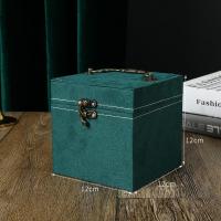 新款ins风墨绿大容量多层首饰收纳盒耳钉耳环珠宝项链饰品盒 墨绿色三层首饰盒