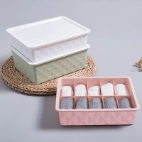 装内衣内裤收纳盒放文胸袜子的整理箱抽屉式有盖塑料格家用 钻石纹粉色无格