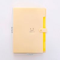 韩版文件夹文件袋多层插页资料册试卷夹子风琴包A4学生用创意文具 米黄 5格