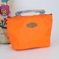 韩版保温防水手提饭盒袋野餐午餐带饭妈咪帆布手拎包 糖果色系列橘黄