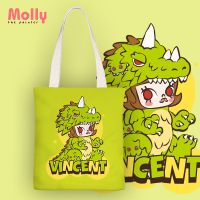 molly系列动漫ins小清新帆布包女单肩简约学生上课包包女2021新款 molly系列1号 无拉链无内袋款
