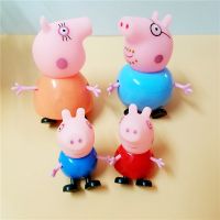 汪汪队玩具回力车惯性车玩具儿童玩具巡逻蛋糕塑料摆件小狗队汽车 小猪佩奇一家4个