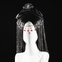汉服头饰古风额饰流苏超仙少女面帘眉心坠古装配饰品女表演出发饰 银色