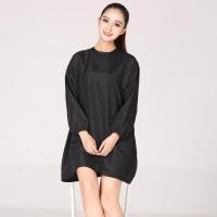 专业美容美发大工服技师服理发师防水反穿衣发廊剪发围裙订制店名 反穿衣(黑色)不粘发穿90-170斤