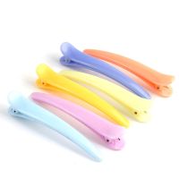 果冻色尖嘴夹糖果色鸭嘴夹塑料发夹彩色半透明鳄鱼夹美发夹 果冻色尖嘴夹[10个]颜色随机