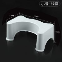 马桶凳垫脚凳蹲便坐便凳子蹲坑神器上厕所辅助儿童脚踏脚踩凳家用 二代脚丫淡蓝色[矮款]