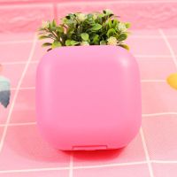 可爱卡通旅行密封锁扣皂盒家用有盖方形手工皂盒沥水洁面香皂盒 小号粉纯净款