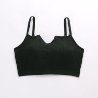 美背文胸吊带学生少女一体式裹胸内衣无钢圈抹胸内搭打底小胸聚拢 黑色 M(建议80-105斤)