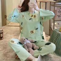 三层空气棉月子服春秋季加厚保暖夹棉产妇产后哺乳喂奶衣孕妇睡衣 针织款-N牛油果 M码建议[80-100斤]