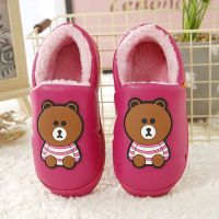冬季保暖棉鞋婴幼儿童宝宝毛绒女童鞋防水PU皮棉鞋小童居家防滑鞋 8963玫红断码特价 150-内长13.5cm(1岁内)