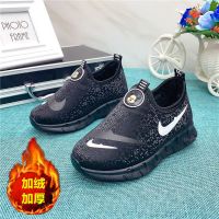 冬季儿童棉鞋男女孩老北京一脚蹬童鞋加绒防水布加厚防滑防臭新款 黑色9081 27 码内长16.5cm