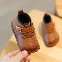 2021秋冬男宝宝棉鞋婴儿软底学步鞋女童加绒儿童鞋子保暖加厚小童 棕色 大棉长绒 时注意鞋码偏小一码