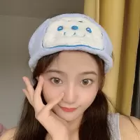 可爱卡通干发帽超强吸水速干包头巾擦头发浴帽女干发巾2021新款 小海豹束发带
