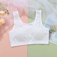 少女生内衣文胸罩发育期儿童女孩小学生初中生高中大童薄款小背心 13#印点白色 M码[50-80斤]