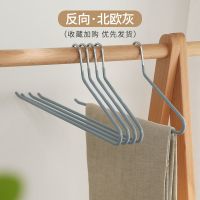 鹅型裤架防滑抽拉裤挂裤子收纳神器不锈钢无痕金属衣柜Z字2形衣架 鹅型裤架钩子内向[灰色] 5个装