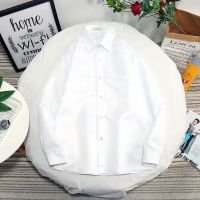 [四件套]小西装套装男士韩版潮牌宽松制服ins休闲班服西服外套 纯白长衬衫单件 S