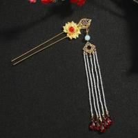 古风发冠全套装女超仙流苏发饰顶簪头冠发钗汉服配饰少女步摇簪子 伊人米珠款发簪一个