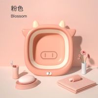 3个装折叠洗脸盆新生婴儿童用品可洗屁股洗脚卡通可爱PP宝宝盆 粉色[可折叠]