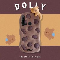 华为nova5i手机壳女款GLK-AL00卡通蚕丝全包边软硅胶浮雕防摔情侣 趴趴熊 单壳 华为nova5i