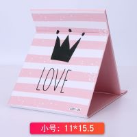 折叠化妆镜桌面镜子家用大号学生宿舍小镜子女随身镜便携梳妆镜 小号皇冠love送口袋镜