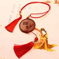 挂脖结婚镜子新娘陪嫁出嫁压腰喜镜新郎男方女方备婚婚庆物品 酸枝木-[喜上眉梢]配挂绳