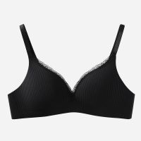 十月皇后打折少女内衣无钢圈夏季薄款一片式小胸聚拢无痕学生文胸 黑色 32/70 AB通杯