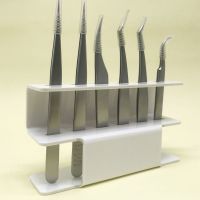 6孔美睫镊子展示架 嫁接睫毛镊子收纳架 亚克力睫毛镊子架 整理架 白色镊子架