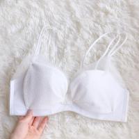 春夏薄款聚拢胸罩无痕小胸无钢圈性感蕾丝美背文胸套装 白色单件 70A