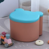 小凳子儿童收纳凳子玩具收纳箱储物凳收纳筐多功能衣物收纳盒神器 儿童储物收纳凳[粉蓝]单个装