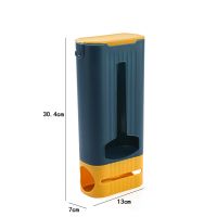 垃圾袋收纳盒购物塑料袋收纳神器厨房收纳整理架无痕贴壁挂式家用 拼色款-深蓝色