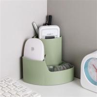 创意时尚笔筒多功能化妆刷笔桶大容量北欧简约笔架放装笔的收纳盒 军绿色