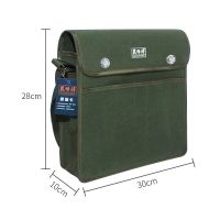 电工工具包帆布加厚多功能耐磨带隔层单肩工具包大小电工木工具包 半覆盖:长30宽10高28无