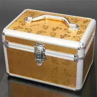 足疗技师工具箱铝合金化妆箱采耳工具箱KTV公主包美容美甲工具箱 金色蝴蝶 小号23*15*15cm